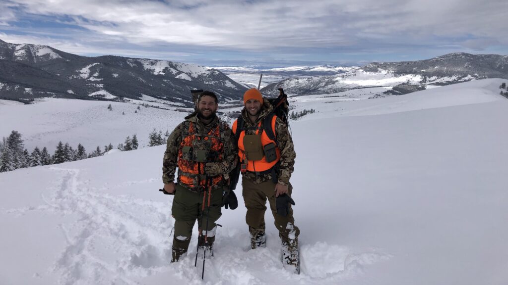 First Lite Corrugate Foundry Pants worn during backcountry hunt in rugged terrain