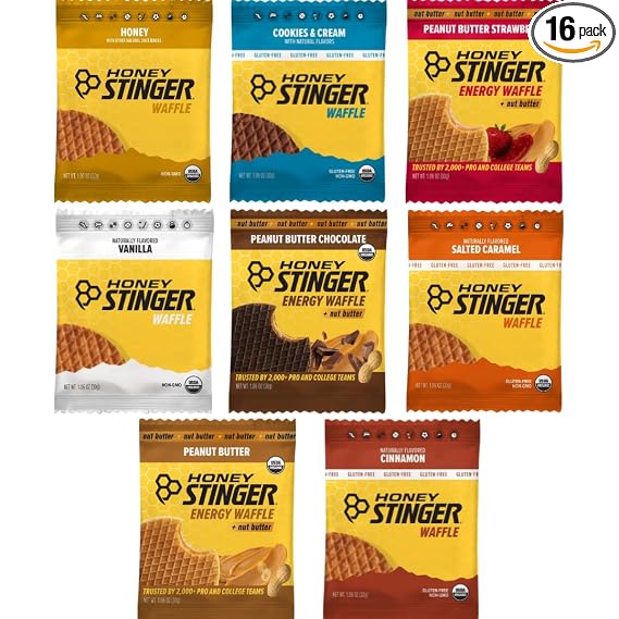Honey Stinger Energy Waffle Variety Pack, 16 count and 8 flavors