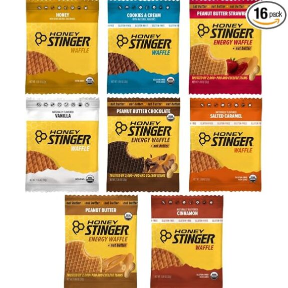 Honey Stinger Energy Waffle Variety Pack, 16 count and 8 flavors